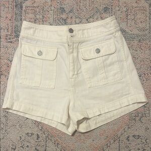 GAP Cream Cargo Shorts Relaxed Fit Frayed Hems